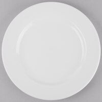 World Tableware 840-438R-10 Porcelana 10 1/2" Round Bright White Wide Rim Porcelain Plate - 12/Case