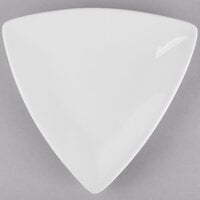World Tableware 840-435T Porcelana 9 inch Triangular Bright White Porcelain Coupe Plate - 12/Case
