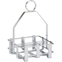 Tablecraft 602R Chrome Plated Double-Sided Condiment Rack - 4 1/8 inch x 4 1/8 inch x 6 inch