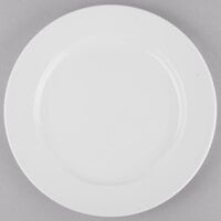 World Tableware 840-435R-26 Porcelana 9 3/4 inch Round Bright White Wide Rim Porcelain Plate - 24/Case