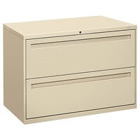 HON 792LL 700 Series Putty Two-Drawer Lateral Filing Cabinet - 42" x 19 1/4" x 28 3/8"