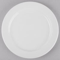 World Tableware 840-425R-25 Porcelana 9 inch Round Bright White Wide Rim Porcelain Plate - 24/Case