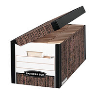 Fellowes 00051 Banker's Box Systematic 24 inch x 12 1/8 inch x 10 inch Woodgrain Medium Duty Letter File Storage Box - 12/Case