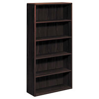 HON 10755NN 10700 Series Mahogany 5 Shelf Laminate Wood Bookcase - 36" x 13 1/8" x 71"