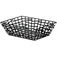 Tablecraft BC7209 Complexity Collection Black Powder Coated Metal Rectangular Basket - 9 inch x 6 1/4 inch x 2 1/2 inch