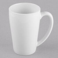 World Tableware STM-16 Porcelana 16 oz. Bright White Porcelain Stretch Mug - 12/Case