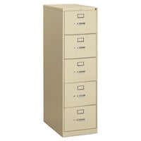 HON 315CPL 310 Series Putty Full-Suspension Five-Drawer Filing Cabinet - 18 1/4 inch x 26 1/2 inch x 60 inch