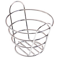 Clipper Mill by GET 4-22782 Wire Baskets Chrome Plated Metal Round Bucket Basket - 6 1/4 inch x 4 1/4 inch