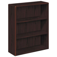 HON 10753NN 10700 Series Mahogany 3 Shelf Laminate Wood Bookcase - 36 inch x 13 1/8 inch x 43 3/8 inch