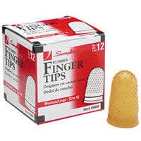 Swingline 54032 Size 12 (Medium-Large) Amber Rubber Finger Tips - 12/Pack