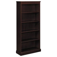 HON 94225NN 94000 Series Mahogany 5 Shelf Laminate Wood Bookcase - 35 3/4 inch x 14 5/16 inch x 78 1/4 inch