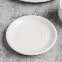 World Tableware 840-215-005 Porcelana 5 1/2 inch Bright White Double Well Porcelain Saucer - 36/Case