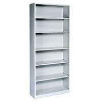 HON S82ABCQ Light Gray 6 Shelf Metal Bookcase - 34 1/2 inch x 12 5/8 inch x 81 1/8 inch