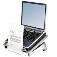 Fellowes 8036701 Office Suites 15 1/16 inch x 10 1/2 inch x 6 1/2 inch Black and Silver Laptop Riser Plus