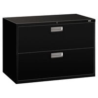 HON 692LP 600 Series Black Two-Drawer Lateral Filing Cabinet - 42" x 19 1/4" x 28 3/8"