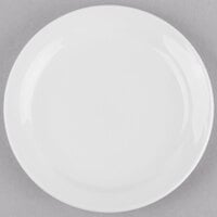 World Tableware 840-405N-10 Porcelana 5 1/2 inch Round Bright White Narrow Rim Porcelain Plate - 36/Case