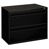 HON 782LP 700 Series Black Two-Drawer Lateral Filing Cabinet - 36" x 19 1/4" x 28 3/8"