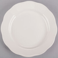 Choice 9 inch Ivory (American White) Scalloped Edge Stoneware Plate - 24/Case