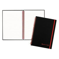 Black n' Red C67009 8 1/4" x 5 7/8" Black Legal Rule 1 Subject Twinwire Poly Cover Notebook - 70 Sheets
