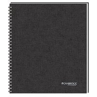 Cambridge 06132 11 inch x 8 1/4 inch Black 1 Subject Linen Covered Business Notebook - 80 Sheets