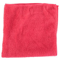 Unger ME40R SmartColor MicroWipe 16" x 16" Red UltraLite Microfiber Cleaning Cloth   - 10/Pack
