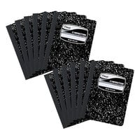 Mead 72936 9 3/4" x 7 1/2" Black Marble Wide Rule 1 Subject Composition Book   - 12/Pack