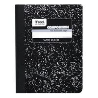 Mead 09910 9 3/4 inch x 7 1/2 inch Black Marble Wide Rule 1 Subject Composition Book - 100 Sheets