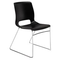 HON MS101ON Motivate Onyx/Chrome High Density Stacking Chair - 4/Case