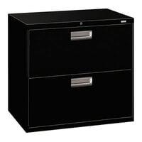 HON 672LP 600 Series Black Two-Drawer Lateral Filing Cabinet - 30" x 19 1/4" x 28 3/8"