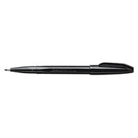 Pentel S520A Sign Pen Black Ink with Black Barrel Fine Point 0.7mm Color Marker with Bullet Tip - 12/Pack