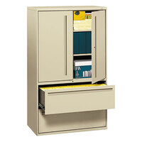 HON 795LSL 700 Series Putty File Storage Cabinet with Two Lateral Filing Drawers - 42" x 19 1/4" x 67"