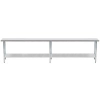 Advance Tabco GLG-2412 24" x 144" 14 Gauge Stainless Steel Work Table with Galvanized Undershelf