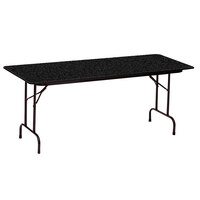 Correll 18 inch x 72 inch Rectangular Black Granite High Pressure Heavy Duty Folding Table