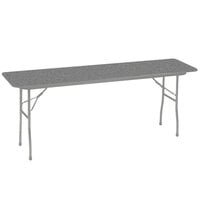 Correll 18" x 96" Rectangular Gray Granite High Pressure Heavy Duty Folding Table