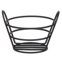 Clipper Mill by GET 4-33780 5 3/8 inch Black Powder Coated Iron Round Wire Bucket Basket