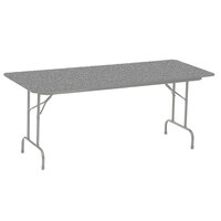 Correll 18 inch x 60 inch Rectangular Gray Granite High Pressure Heavy Duty Folding Table