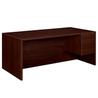 HON 10585RNN 10500 Series 72" x 36" x 29 1/2" Mahogany "L" or "U" Right 3/4 Height Pedestal Desk