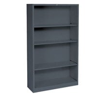 HON S60ABCS Charcoal 4 Shelf Metal Bookcase - 34 1/2" x 12 5/8" x 59"