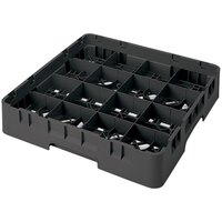 Cambro 16S1114110 Camrack 11 3/4 inch High Customizable Black 16 Compartment Glass Rack