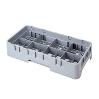 Cambro 8HS800151 Soft Gray Camrack 8 Compartment Half Size 8 1/2" Glass Rack