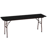 Correll 18 inch x 96 inch Rectangular Black Granite High Pressure Heavy Duty Folding Table