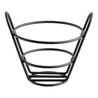 Clipper Mill by GET 4-33778 4 1/2" Black Powder Coated Iron Round Wire Bucket Basket