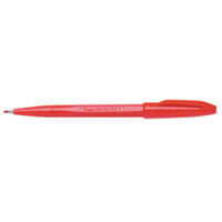 Pentel S520B Sign Pen Red Ink with Red Barrel Fine Point 0.7mm Color Marker with Bullet Tip - 12/Pack