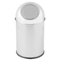 Clipper Mill by GET SSTB-11 6 3/4 inch x 11 inch Stainless Steel Mirrored Finish Round Tabletop Trash Can with Dome Lid