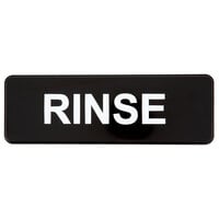 Vollrath 4522 Traex® Rinse Sign - Black and White, 9" x 3"
