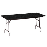 Correll 30 inch x 60 inch Rectangular Black Granite High Pressure Heavy Duty Folding Table