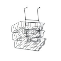 Fellowes 75310 Partition Additions 13 1/2 inch x 10 5/8 inch x 17 7/8 inch Black Wire Triple Tray Organizer