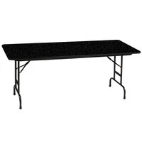 Correll 30 inch x 60 inch Rectangular Black Granite High Pressure Heavy Duty Adjustable Folding Table