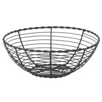 Clipper Mill by GET WB-701 8 inch Black Powder Coated Iron Round Braided Wire Basket