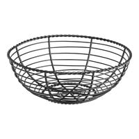 Clipper Mill by GET WB-701 8" Black Powder Coated Iron Round Braided Wire Basket
